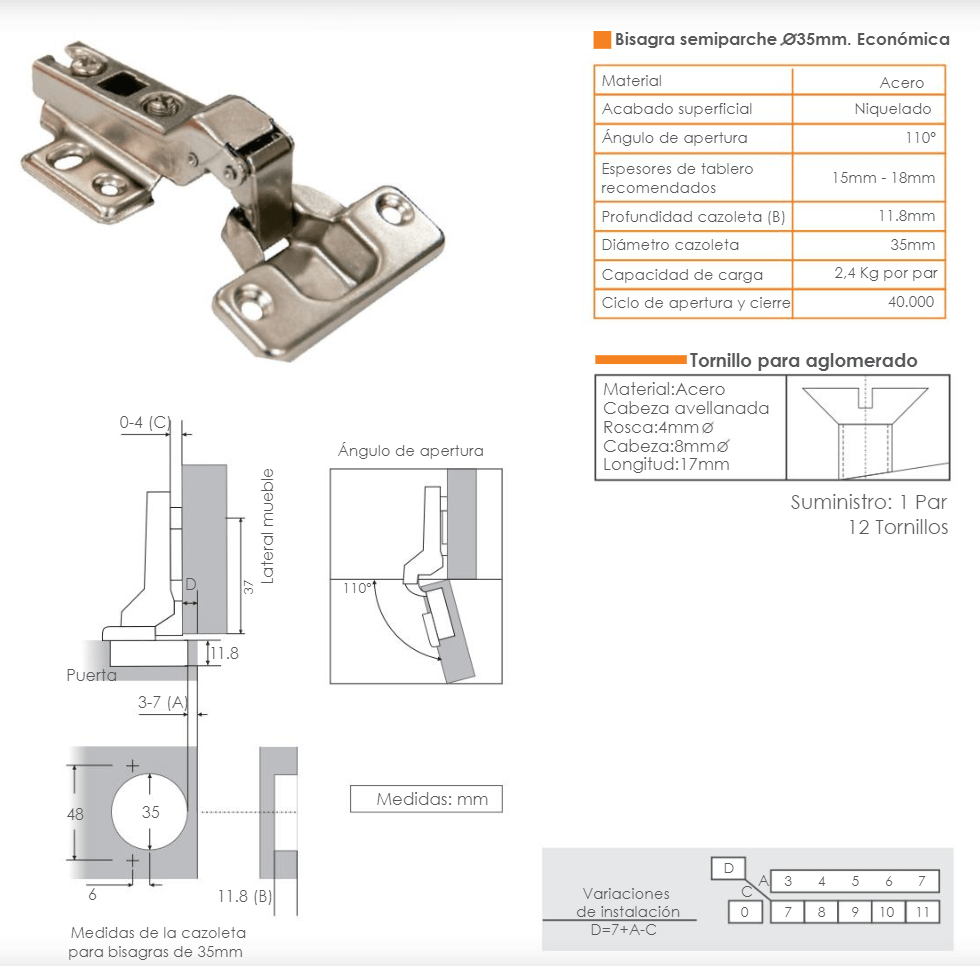 Bisagra Mini Omega 2'' –