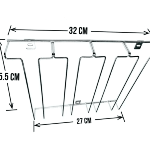 Soporte Colgador Copas Copero 4 Puestos Cromado Soporte Porta Copas