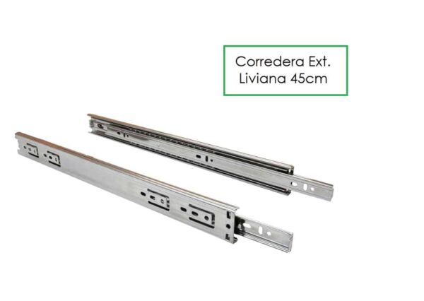 Corredera Telescópica Liviana 45cm para cajón