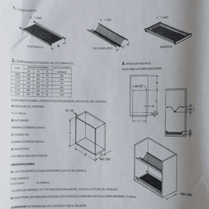 Locero Platero Escurridor Platos 100% Acero Inoxidable 100cm Platero Escurridor Platos