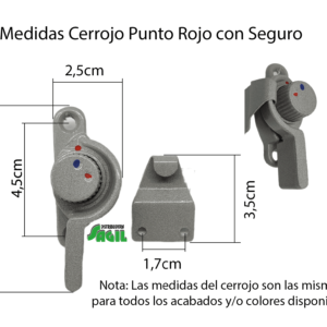 Cerrojo Punto Rojo Con Seguro Para Ventanas En Aluminio Cerradura Puerta Ventana Corrediza