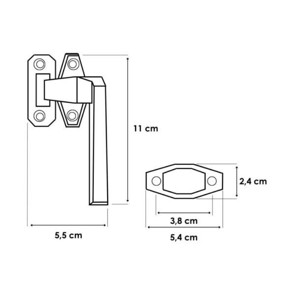 Manija Para Ventanas En Aluminio Tipo Clásica - Imagen 2