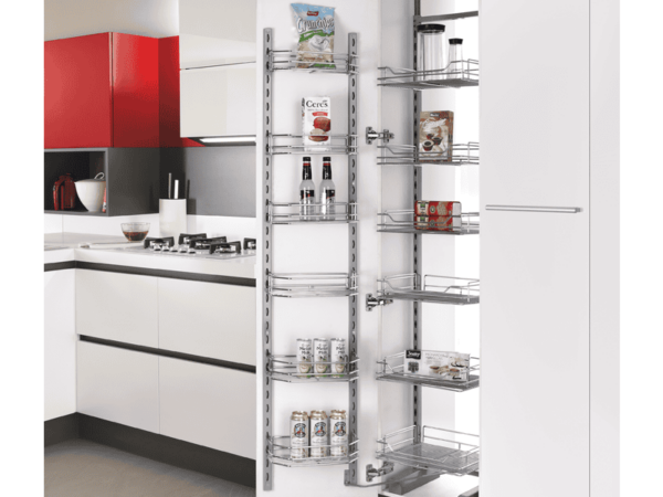 Alacena Cromado Herraje Tipo Torre 12 Canastas Cocina Abatible