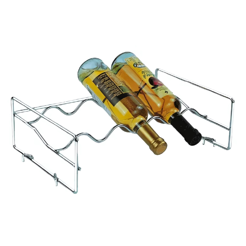 Botellero Pequeño 4 Botellas 1 Nivel Cromado - Apilable - Imagen 4